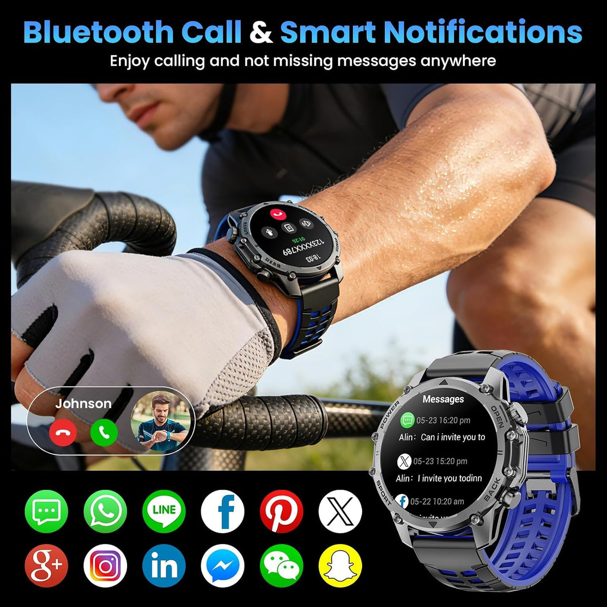 hwagol smart watches for men (call/notification),1.52''hd military smart showing dimensions