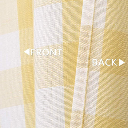 Gingham Buffalo Check Autumn Yellow Cafe Kitchen Curtain Valances, Plaid Design Thick Yarn Dyed Fabric Rod Pocket Valance Curtains for Bathroom, Living Room, 55" x 15", Yellow/White | Café Kitchen Curtains,Buffalo Checkered,Gingham Geo,Rustic Yarn Dyed