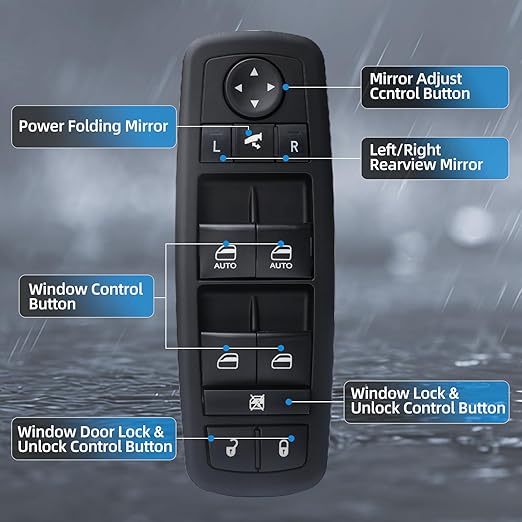 WUANGKI Power Control Window Switch | Front Driver Side | 8+3 Pins | Compatible - Image 7