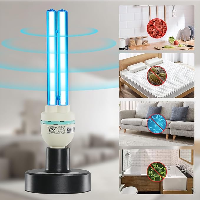 36Watts UV Sanitizer Lamp with Remote Control Powerful UVC Light with E26 Base - Image 5