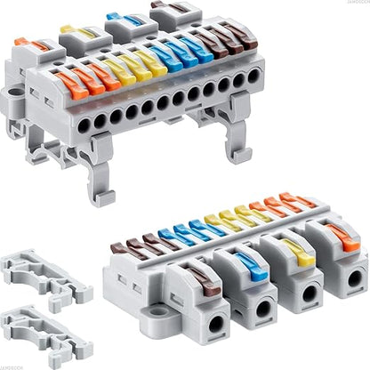 JANDECCN 4pcs DIN Rail Terminal Blocks, DIY Splicing Wire Connectors by JANDECCN