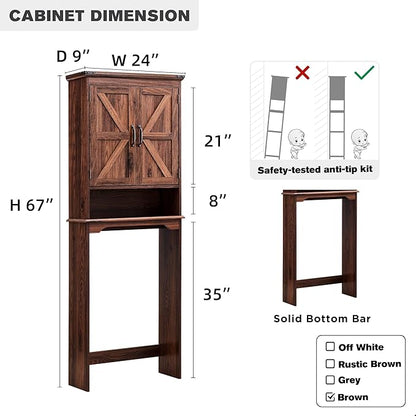 ACCOHOHO Over The Toilet Storage Cabinet, Farmhouse Bathroom Cabinet - Image 2