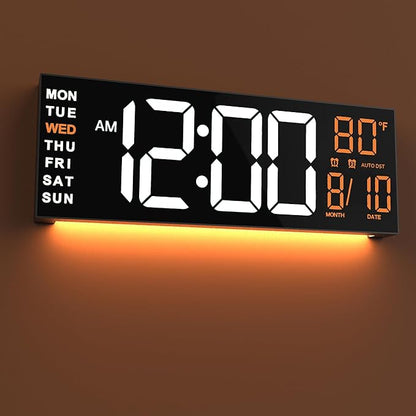 JALL 16" Large Digital Wall Mount Clock, Count Down Timer, Big LED, RGB Color by JALL