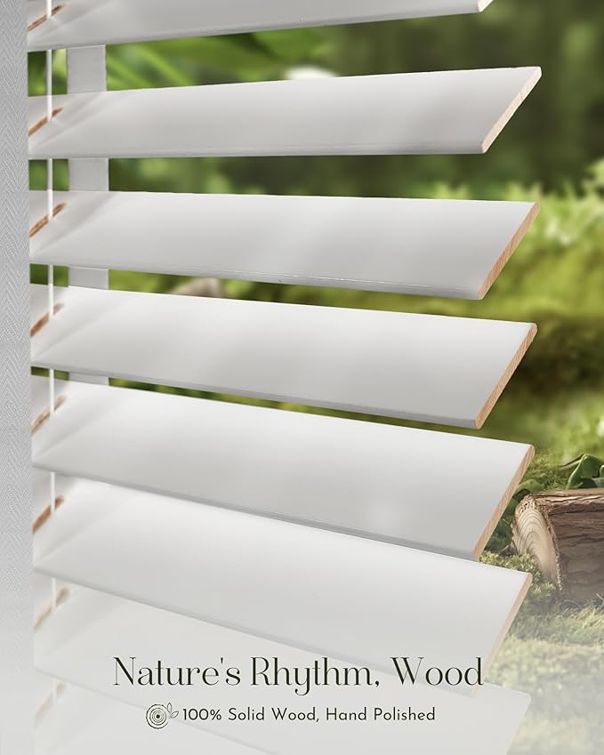 Graywind Motorized Solid Wood Blinds 90% Blackout Smart Electric Horizontal - Image 3