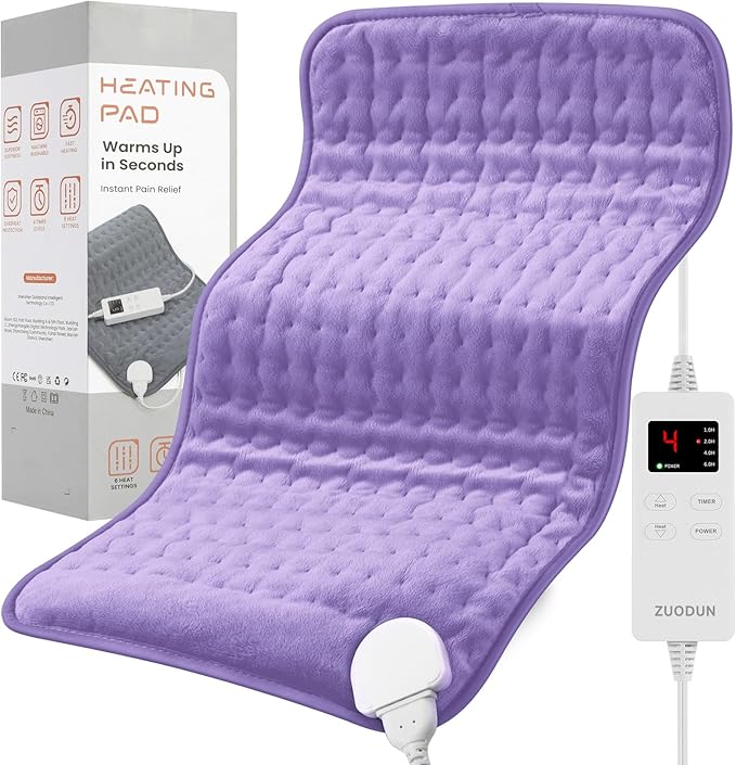 Heating Pad for Women Cramps and Back Pain Relief, Electric Heat Pad by ZUODUN
