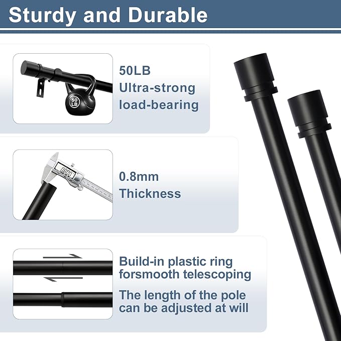 Latest Curtain Rods for Windows 28 to 48 Inches Length Adjustable 1 Inch - Image 6