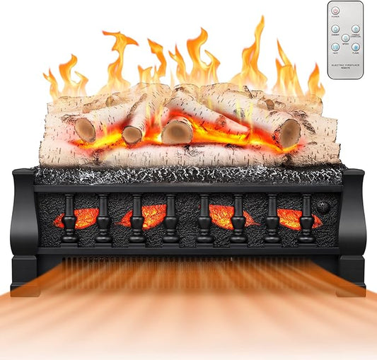 Electric Fireplace Insert Log Heater 21 Inches, 5 Flame Brightness, 750w/1500w by Electactic