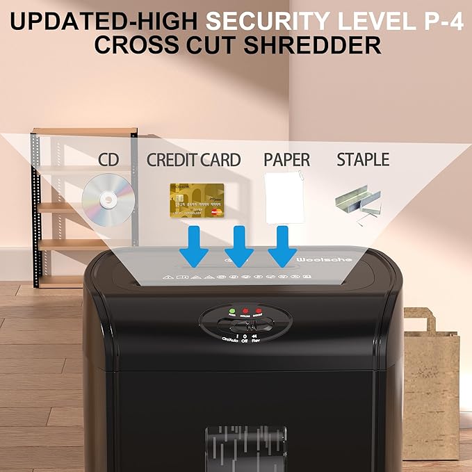 Paper Shredder, 16-Sheet Cross Cut - Image 3