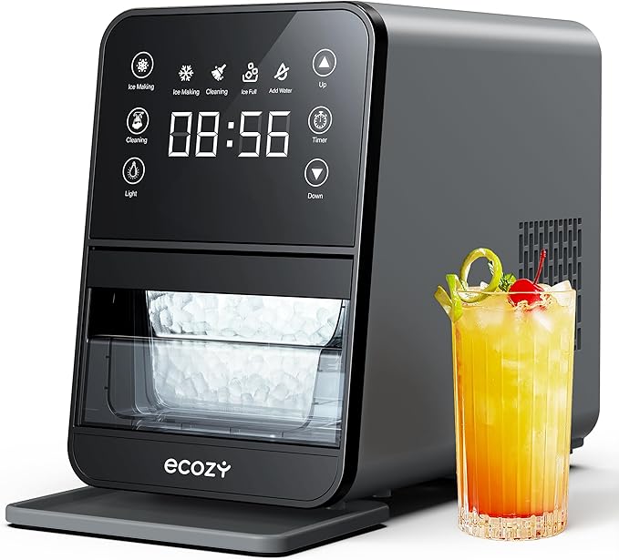 ecozy Nugget Ice Makers Countertop, 44Lbs Pebble Ice Maker, Intuitive EcoScreen by ecozy