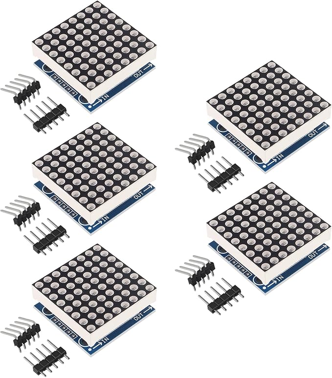 ACEIRMC 5PCS MAX7219 8x8 Dot Matrix LED Display Module 5V MCU Control MAX7219 by ACEIRMC