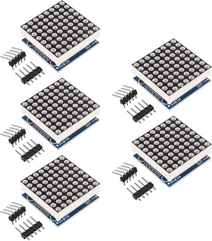 ACEIRMC 5PCS MAX7219 8x8 Dot Matrix LED Display Module 5V MCU Control MAX7219 by ACEIRMC