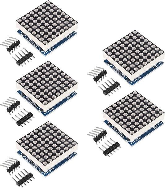 ACEIRMC 5PCS MAX7219 8x8 Dot Matrix LED Display Module 5V MCU Control MAX7219 by ACEIRMC