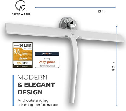 GÜTEWERK Shower Squeegee for Glass Doors, Silicone Window Squeegee, Bathroom - Image 3