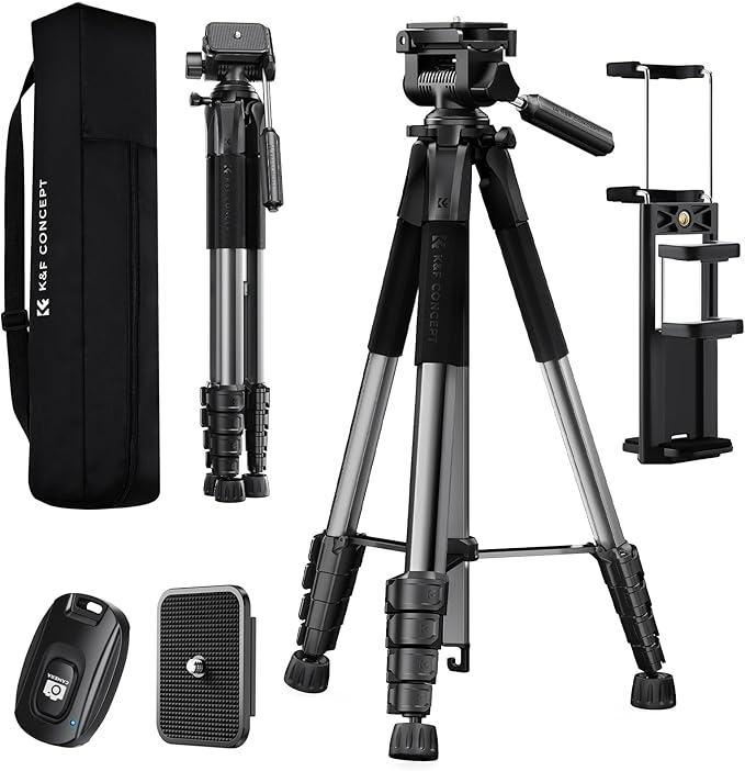 K&F CONCEPT Camera Tripod, Cellphone Clip by KFCONCEPT