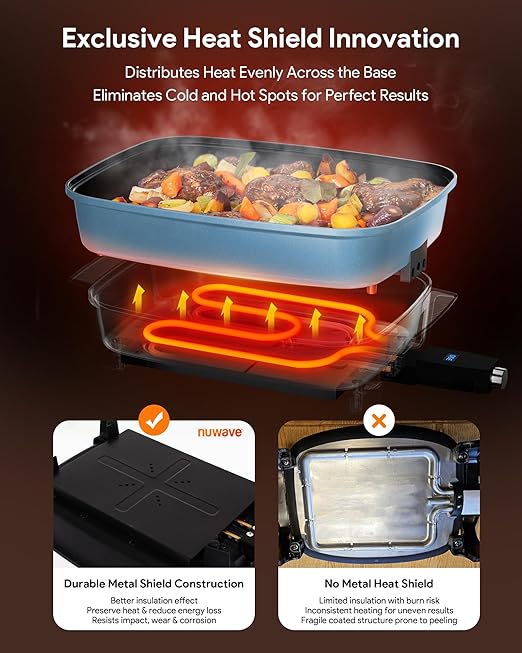 Nuwave Medley XL Digital Electric Skillet, Family Size Griddle w/Glass Lid - Image 11