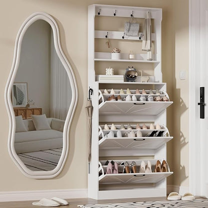 EOYUTLLY Shoe Cabinet Storage for Entryway, Narrow Shoe Rack Cabinet by EOYUTLLY