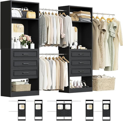 Unikito Closet System with 6 Drawers, 6-14Ft Closet Organizer with Mirror by Unikito