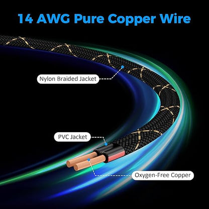 14/2 Speaker Wire 100 Feet, 14AWG Gauge Speaker Cable, Direct Burial, Durable - Image 2