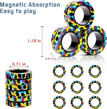 Magnetic Rings Fidget Toys Pack, Idea ADHD Fidget Toys, Adult Fidget Spinner - Image 3