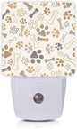 Smoaffly Dog Cat Paw Print Bones Night Light Plug-in LED Nightlights Auto by Smoaffly