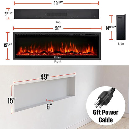Westinghouse 50 Inch Electric Fireplace Heater, Compatible - Image 2