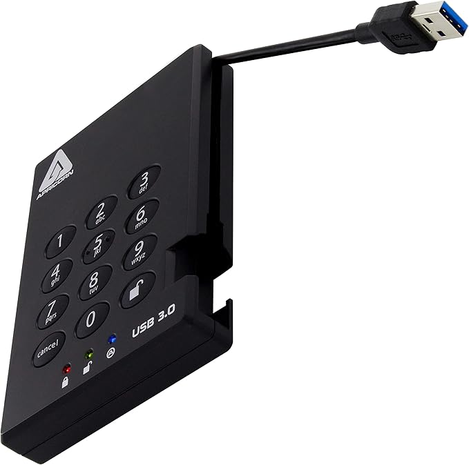 Apricorn 2TB Aegis Padlock USB 3.0 256-Bit AES XTS Hardware Encrypted Portable - Image 7