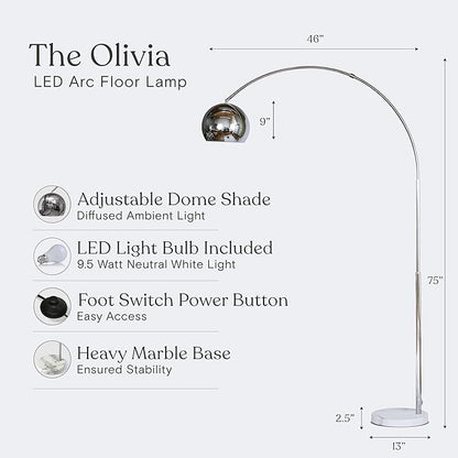 Brightech Olivia Floor Lamp, Arc Lamp - Image 5