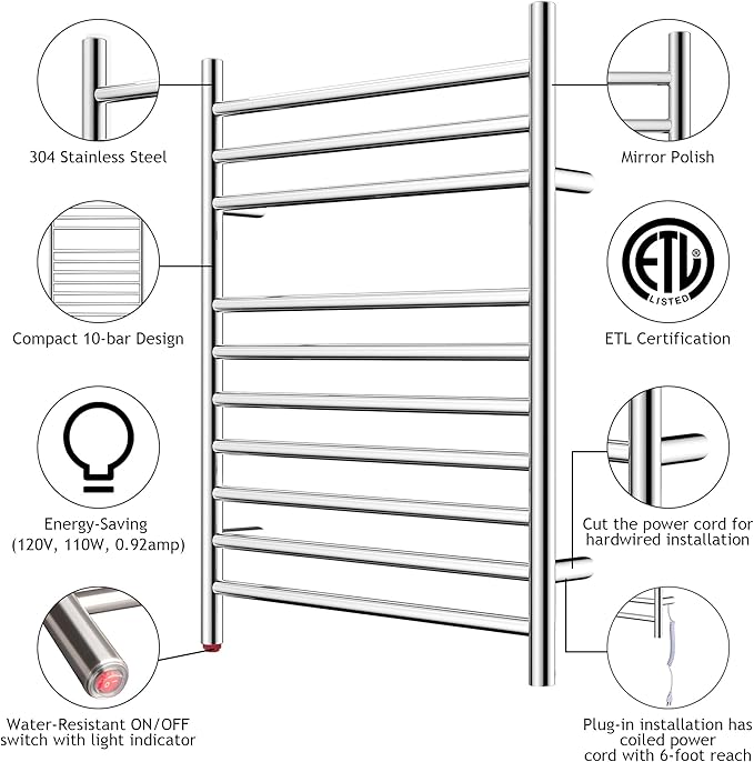 HEATGENE Towel Warmer, Compact Electric Towel Warmer - Image 2