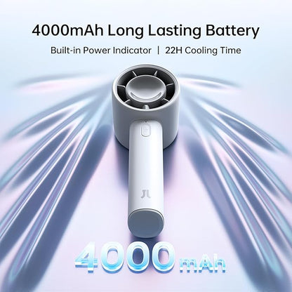 JISULIFE Portable Handheld Fan, 4000mAh Rechargeable Mini, 5 Speed Strong Wind - Image 3