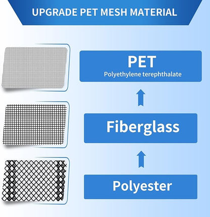 Magnetic Screen Door Mesh Left Right Side Opening Upgraded PET Material Mesh - Image 3