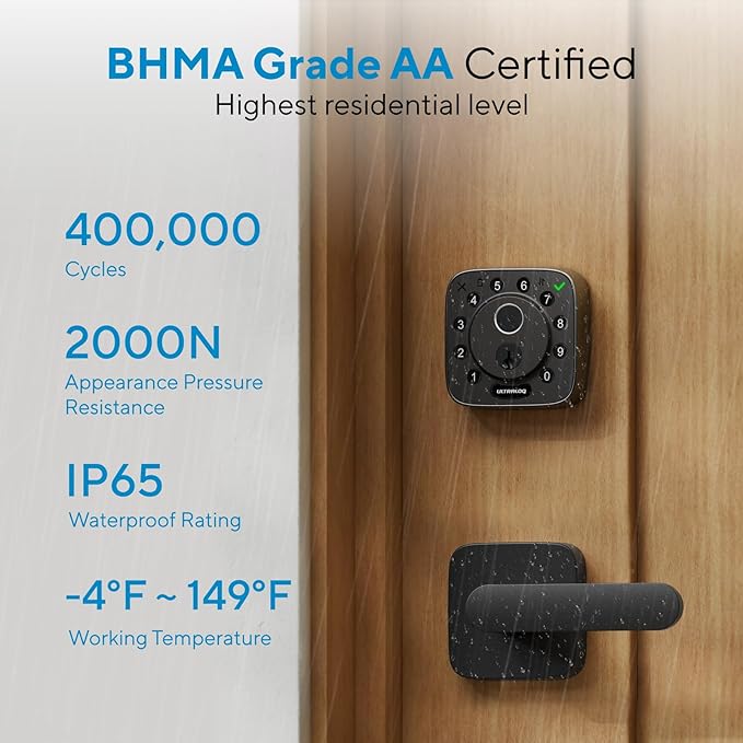 ULTRALOQ Bolt Fingerprint WiFi Smart Lock, Works - Image 8