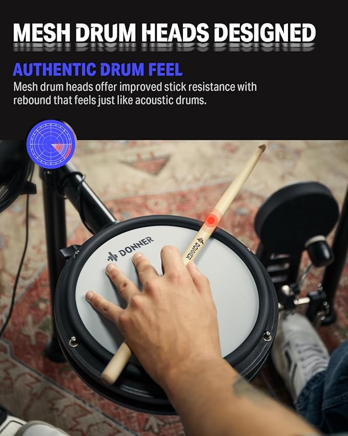 Donner DED-200X Electronic Drum Set, Electric Drum Kit - Image 5