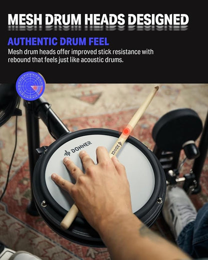 Donner DED-200X Electronic Drum Set, Electric Drum Kit - Image 5