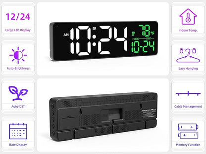 Large LED Digital Wall Clock - Image 2