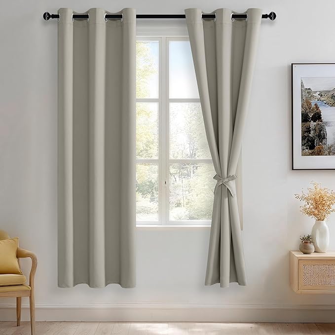 JIUZHEN Sliver Grey Blackout Curtains by JIUZHEN