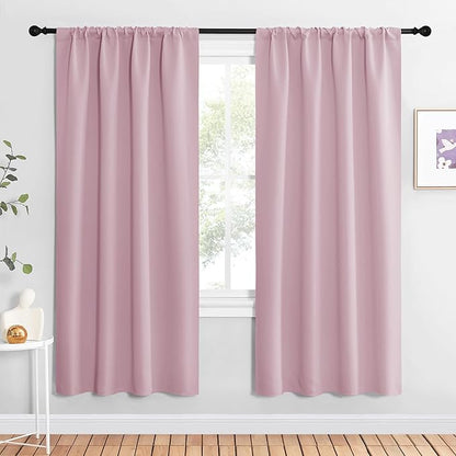 NICETOWN Blackout Curtains for Living Curtains, Baby Pink, 2 Panels, 42 by 72 by NICETOWN