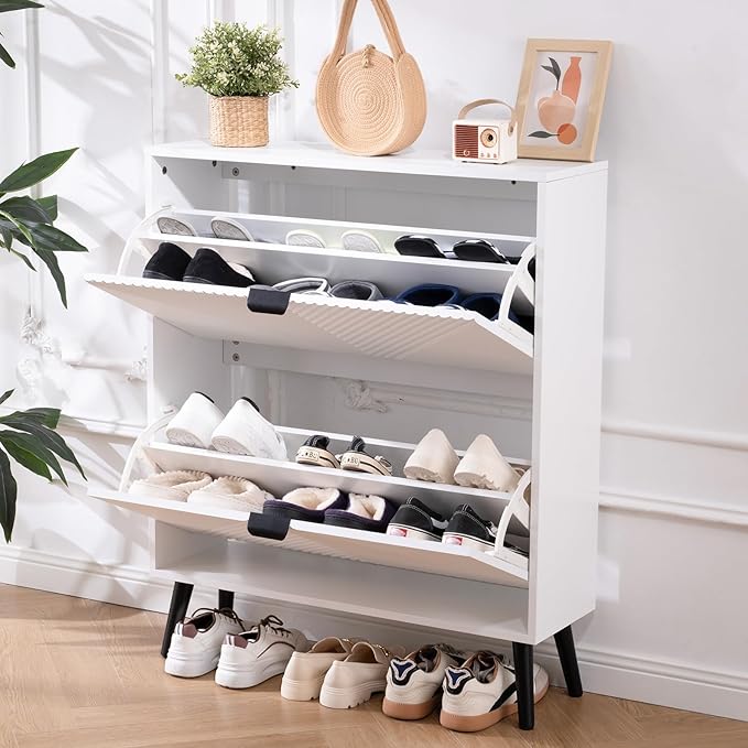 Shoe Cabinet Storage, Farmhouse Freestanding Organizer - Image 8