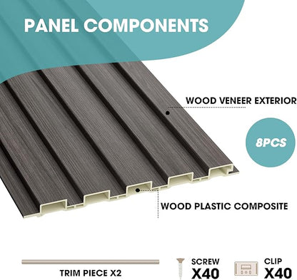 OUZUGIE WPC Acoustic Slat Wall Paneling, Living Room, TV Background, Study Room - Image 4