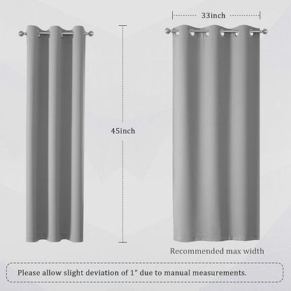 DUALIFE Light Grey Blackout Curtains Short Grommet Curtains 38 X 45 Inch Length - Image 6