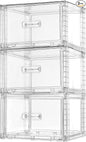 Vtopmart 3 Pack 18QT Clear Stackable Storage Drawers, Easily Assemble Closet by Vtopmart