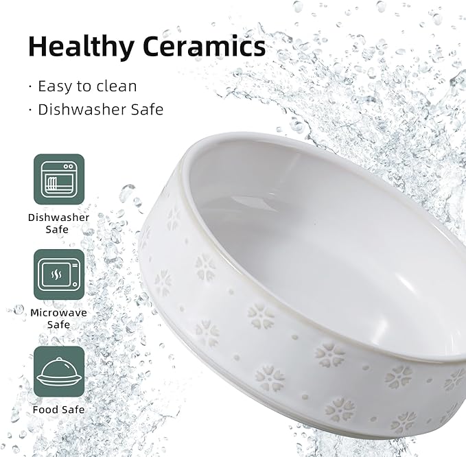 6.1inch Ceramic Set of 2 Dog and Cat Bowls, Food and Water Bowls - Image 5