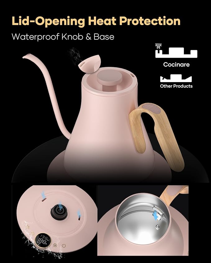 Cocinare FLOW B9 Gooseneck Electric Kettle, Precise Temperature Control - Image 7