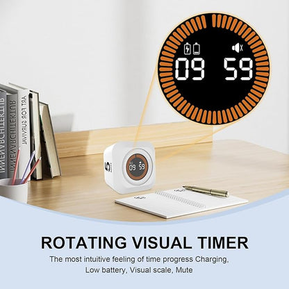 Rotating Cube Pomodoro Timer 5, 50 Min Preset + Custom Countdown, Desk - Image 4