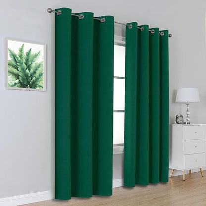 DUALIFE Christmas Green Blackout Curtains - Image 2