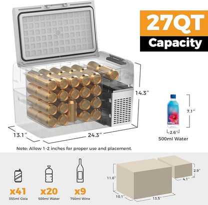 Setpower Car Refrigerator 50 Hours Backup Cooling 27 Quart 12 volt Fridge - Image 7