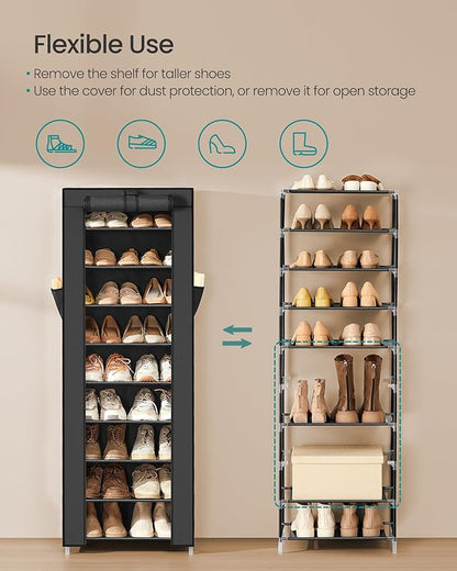 SONGMICS 10-Tier Shoe Rack, Shoe Storage Cabinet - Image 4