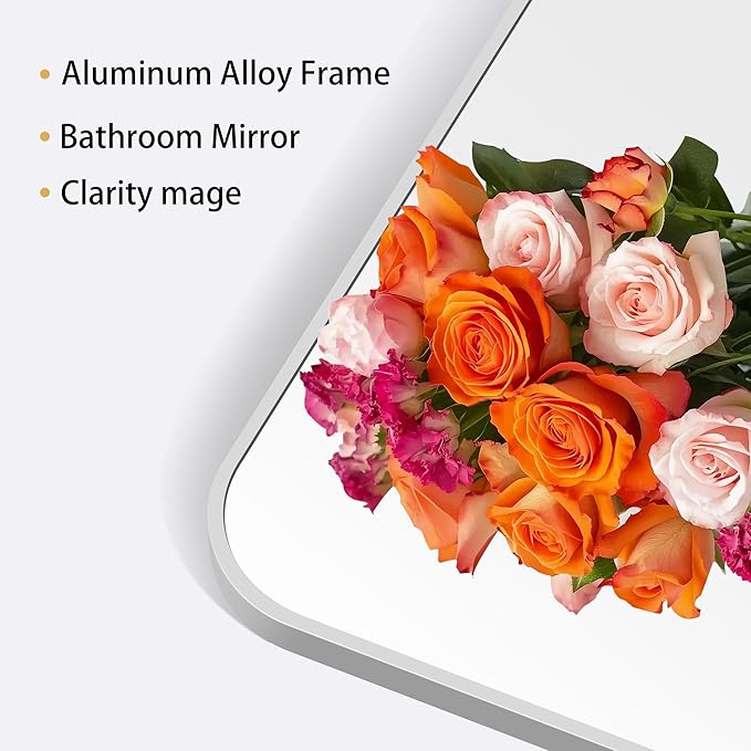 30" x 36"Bathroom Mirror, Decorative Rectangular Vanity Mirror - Image 5