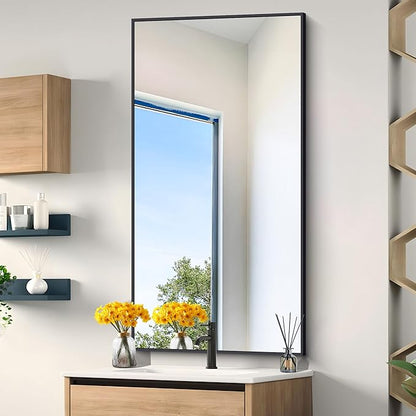 Black Bathroom Mirror for Wall, 24x48 Inch Rectangle Mirrors - Image 5