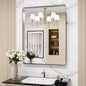 LOAAO 20X30 Inch Brushed Nickel Bathroom Mirror, Rounded Rectangle Silver Metal by LOAAO