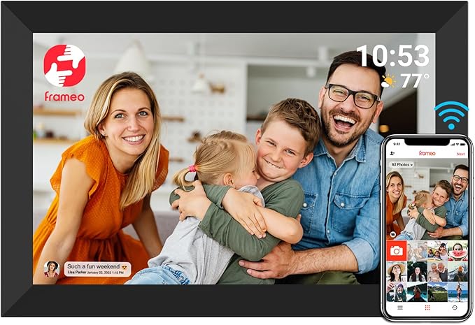 FRAMEO Digital Photo Frame WiFi 32GB 10.1 Inch 1280x800 IPS Touch Screen by YENOCK